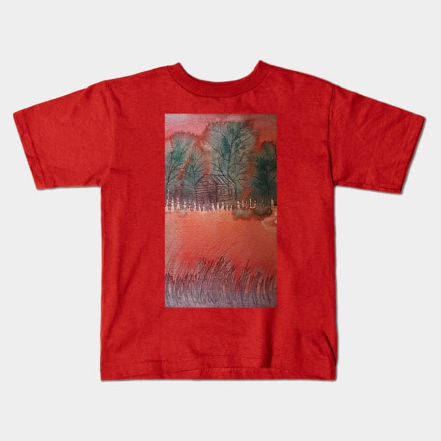 Log Cabin in the Woods Kids T-Shirt by Matt Starr Fine Art